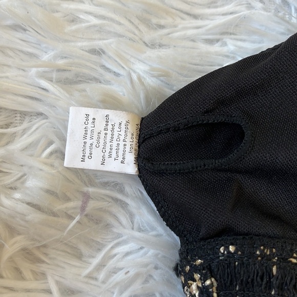 DORADO Women’s Ribbed Tankini and Bikini Set black and gold sequin size Medium - Picture 3 of 15